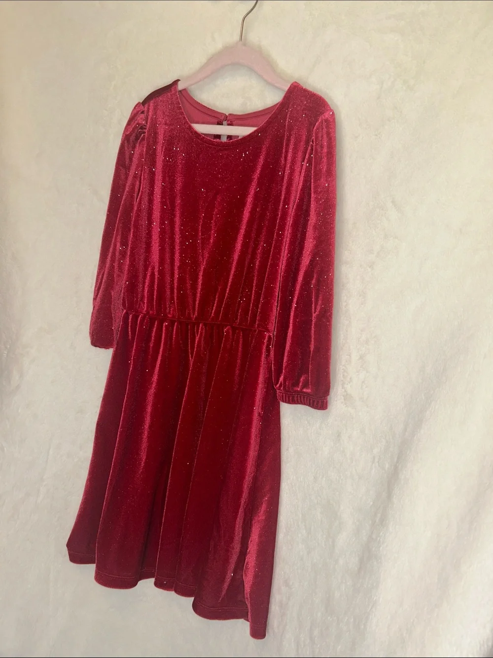 Gap Girls' Sparkle Velvet Red Dress